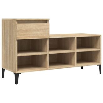 vidaXL Mueble Zapatero Madera Contrachapada Roble Sonoma 102x36x60 Cm Vidaxl