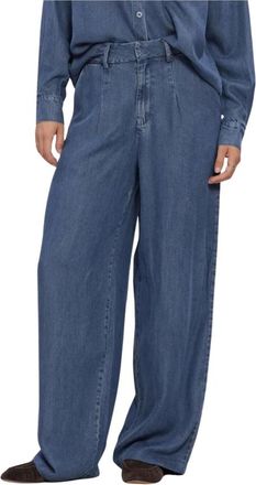 Simple Jeans, Dames, Blauw, XS, Wv-Hvy-Tencel-26-3 Wijde Jeans