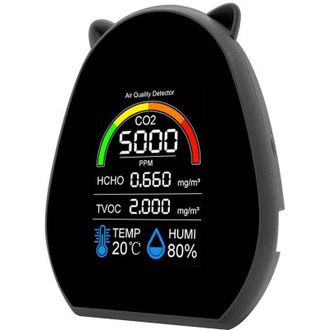 OEM Detector De Calidad Del Aire Dom&eacute;stico 5 En 1, Comprobador De Co2 Multifuncional Con Di&oacute;xido De Carbono, Hcho, Tvoc, Electricidad, Cantidad, Temperatu