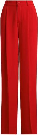 Ralph Lauren Georgette Pliss&eacute; Pantalon - Dames - Wijde Broeken - Rood - XS - Leer - Broeken