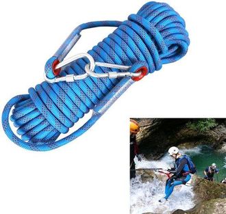 OEM Cuerda De Escalada, Cuerda De Escalada Con Doble Gancho, Cuerda Para Rafting, Longitud 10 M, Amarre, Caza, Navegaci&oacute;n, Azul