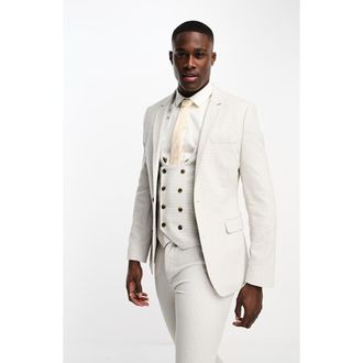 Asos Super Skinny Suit Jacket in Stone at Nordstrom, Size 36