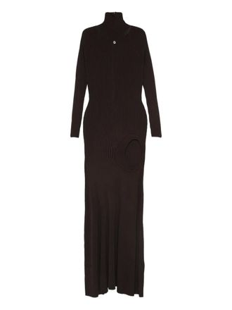 Coperni ribbed cut-out dress - women - Viscose - L - Brown