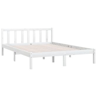 Berkfield Home Modern Bed Frame White Solid Pinewood 120x200 cm | Size: Small Double