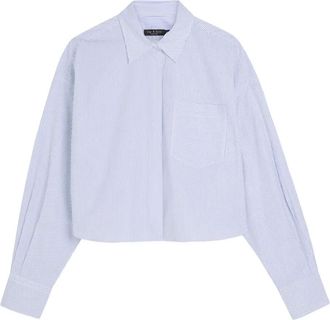 Rag & Bone striped-pattern cropped shirt - White