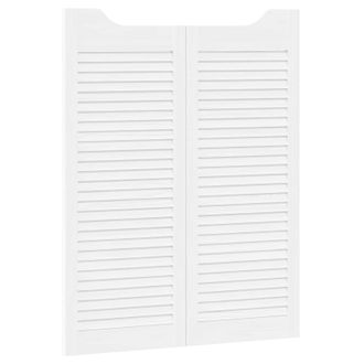 vidaXL Puertas Batientes 2 Pcs Blanco Madera De Pino Maciza Vidaxl