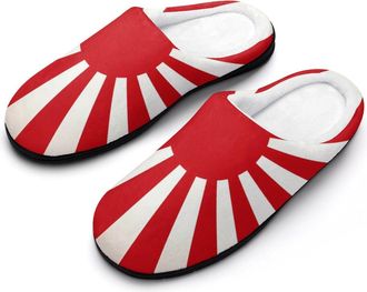 Generic Japanese Rising Sun Battle Flag Mens Slippers Comfortable And Non-slip Cotton Slipper Shoe for House