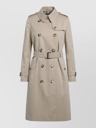 Burberry trench coat belted waist buttoned cuffs