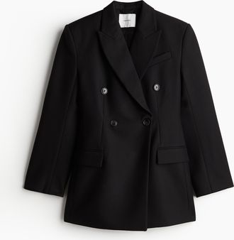 H&M Zweireihiger taillierter Blazer - Schwarz