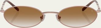Brunello Cucinelli BC2006ST Oval Titanium Sunglasses