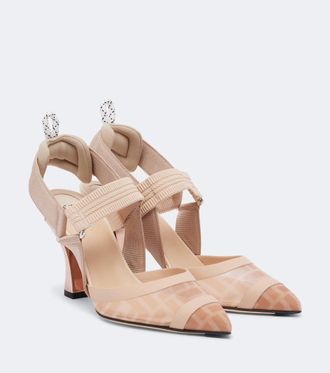 Fendi Colibr&igrave; mesh slingback pumps