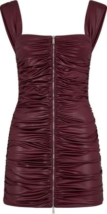 Dsquared2 ruched zip-up minidress - women - Polyester/Polyester/Spandex/Elastane/Spandex/Elastane - L