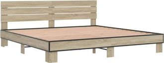 vidaXL Bed Frame without Mattress Sonoma Oak 200x200 cm Vidaxl