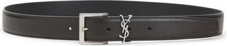 Saint Laurent Belts, male, Black, Size: 105 CM Mountain Rock Brown Calf Leather Belt