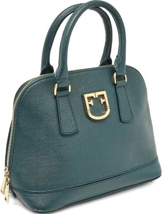 Furla Dome shopper met handgreep en logo - Groen