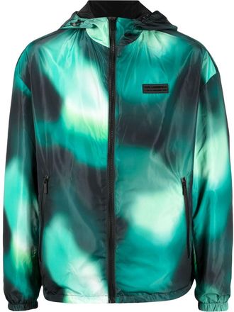 Karl Lagerfeld tie-dye reversible windbreaker - men - Polyester - 54 - Green