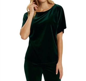 Jude Connally Sophie Velvet Top In Garnet