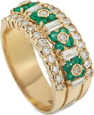 Luxury Bazaar Anello in oro giallo 18 carati con smeraldo e diamanti
