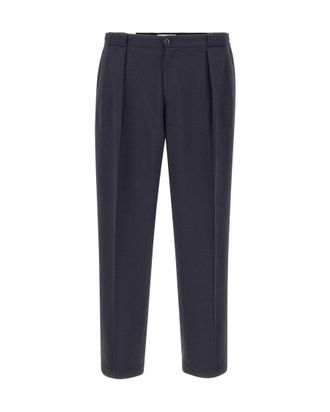 BRIGLIA 1949 Tailored Navy Trousers With Pressed Creases And Front Pleats