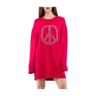 Moschino Kleedjes, Dames, Roze, S, Wol, Gebreide trui
