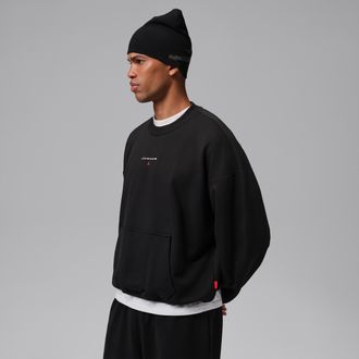 Nike Jordan Mens Jordan Flight Fleece Crew-Neck Sweatshirt in Black | IW6368-010