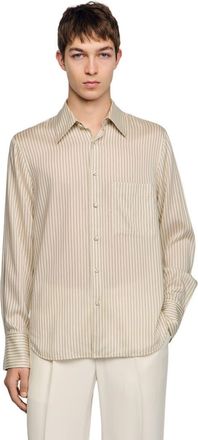 Sandro Striped loose-fit shirt in Ecru /Gris at Nordstrom, Size Xx-Large