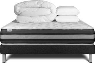 VITALIT Pack Colch&oacute;n Negro Muelles Y Viscoel&aacute;stica 140 X 200