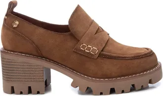 Carmela XTI Carmela Womens Suede Heeled Moccasins 161109 - Brown