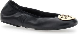 Tory Burch Womens Ballet Shoes Tory Black Leather Ovine Ballerina