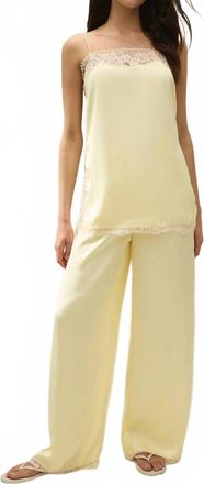 Faithfull The Brand Adnina Vintage Lace Top In Butter Yellow