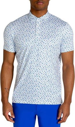 Redvanly Hyndford Floral Polo in Bright White at Nordstrom, Size Xx-Large