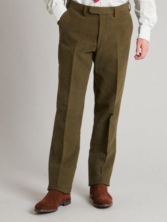 Oliver Brown Moleskin Trousers - Olive