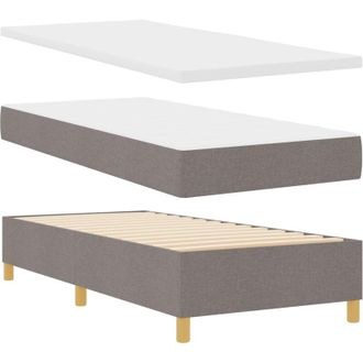 vidaXL Box Spring Bed with Mattress Taupe 80 x 200 cm Fabric vidaXL