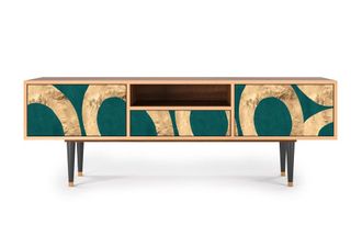 StoryZ Mueble de TV azul-verde 2 cajones y 1 puerta L 170 cm