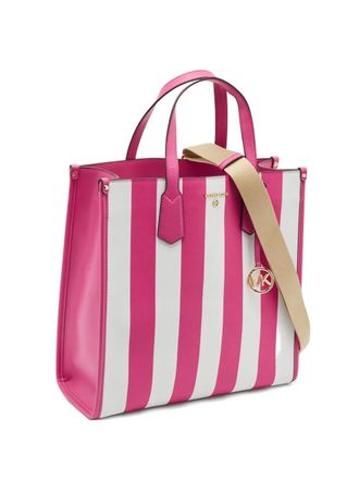 Michael Kors striped-pattern leather tote bag - Pink