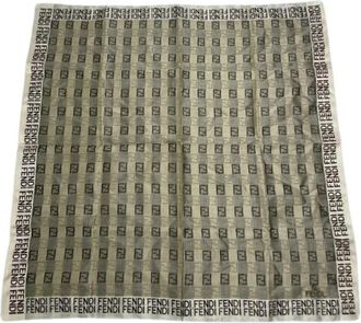 Fendi Pre-owned Vintage Zijden Sjaal - Dames - Vintage Accessoires - Beige - ONE Size - Vintage