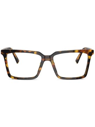 Miu Miu Eyewear Bril met rechthoekig montuur - Bruin