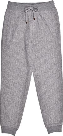 Brunello Cucinelli Pearl Grey Cashmere Blend Trousers, Size X-Large