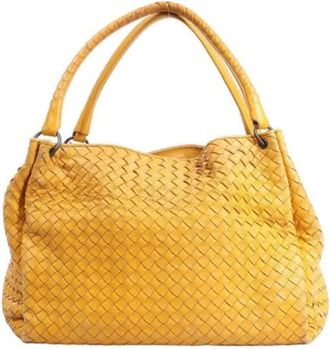 Bottega Veneta Pre-owned Handbags, female, Yellow, Size: ONE SIZE Pre-owned Intrecciato Shoulder Bag