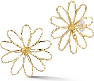 Sphera Milano Hammered Flower Stud Earrings in Gold at Nordstrom Rack