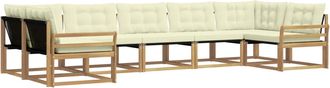 vidaXL Conjunto De Sof&aacute;s De Exterior 7 Uds. Blanco Y Crema Vidaxl