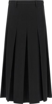 Maison Margiela Black Polyester Midi Womens Skirt