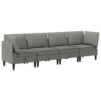 vidaXL Juego De Muebles De Sal&oacute;n 4 Uds. Gris Oscuro Tela Vidaxl