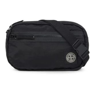 Stone Island Borsa a tracolla in nylon metallizzato rivestito - - Bags - Uomo - Nero - ONE SIZE