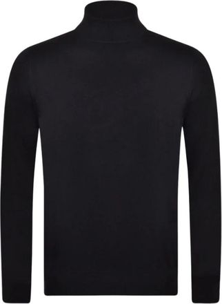 Gran Sasso Truien & Vesten, Heren, Zwart, L, Wol, 12-Gauge Merino Wool Mock Neck