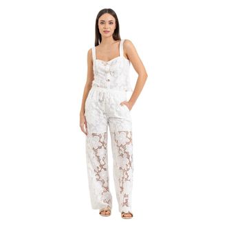 Kocca Wide Trousers, female, White, Size: XL Floral Macram&eacute; Lace Palazzo Trousers
