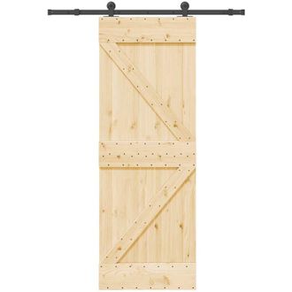 vidaXL Vidaxl - Puerta Corredera Con Herrajes Madera Maciza De Pino 70x210 Cm