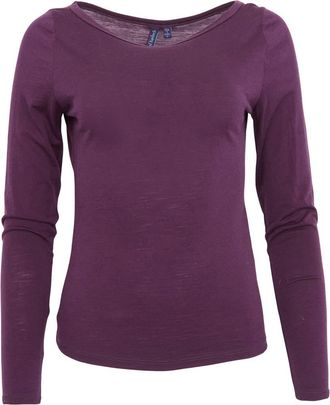 Lords of Harlech Carly Merino Long Sleeve Boatneck Shirt in Plum at Nordstrom, Size X-Large