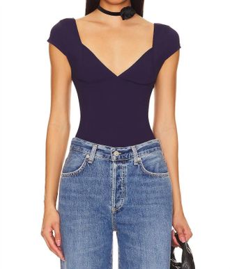 Free People Duo Corset Cami In Jazzberry Blue