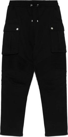 Balmain Zwarte broek met trekkoord en zakken - Heren - Slim Fit Broeken - Zwart - M - Broeken